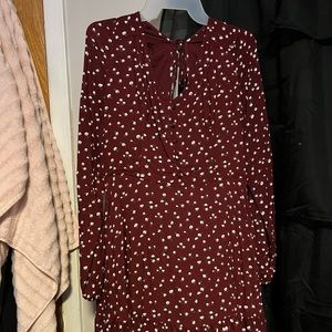 Medium length long sleeve loose dress